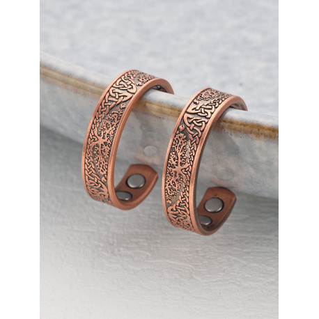 Bague magnétique en cuivre avec aimants - Quadra