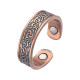 Bague magnétique en cuivre avec aimants - Runor