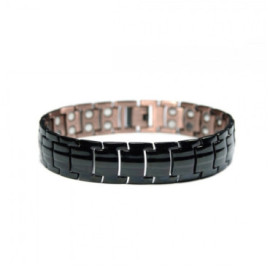 Bracelet magnétique cuivre homme Zeus - revêtement noir
