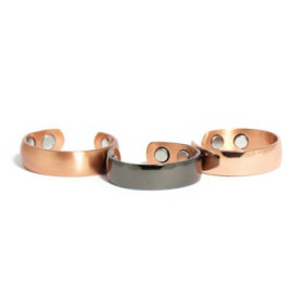 Bague magnétique cuivre lisse - 4 aimants néodyme