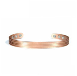 Bracelet cuivre brossé Maât magnétique - 6 aimants néodyme