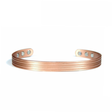 Bracelet cuivre brossé Maât magnétique - 6 aimants néodyme