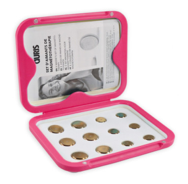 Coffret aimants magnétothérapie Ø 11 et 15 mm - 12 aimants néodyme