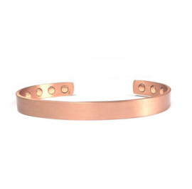 Bracelet magnétique cuivre lisse mat - 8 aimants, homme et femme