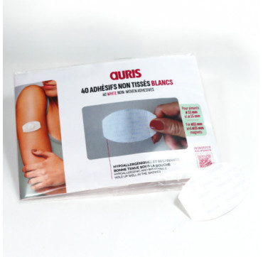 Adhésifs pour aimants 11 et 15 mm - sachet de 40, blancs non tissés