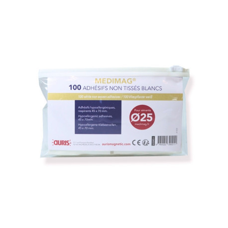 Adhésifs aimants 25 mm - sachet économique de 100, blancs non tissés