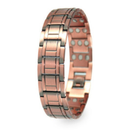 Bracelet magnétique cuivre homme Poséidon - 36 à 57 aimants, 3 longueurs