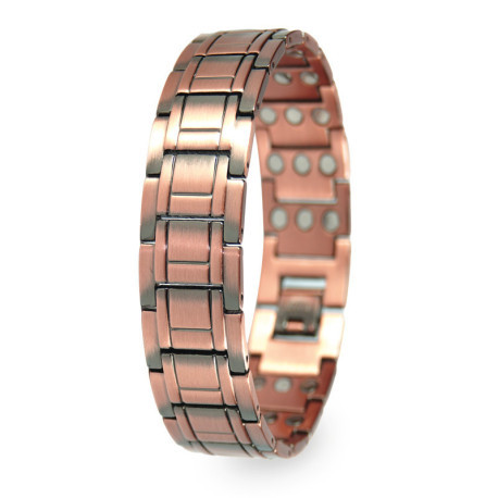 Bracelet magnétique cuivre homme Poséidon - 36 à 57 aimants, 3 longueurs