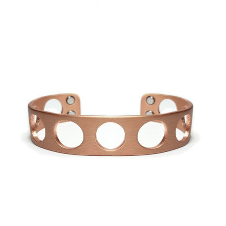 Bracelet magnétique cuivre Héliopolis - 4 aimants néodyme, largeur 15 mm