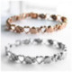 Bracelet magnétique cœur en acier inoxydable - 10 aimants