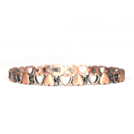 Bracelet magnétique cuivre Love - 10 aimants, 19 cm